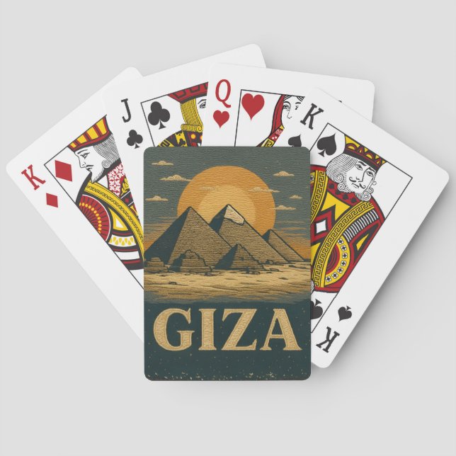Embroidery Egyptian Pyramids of Giza Great Pyramid Playing Cards (Back)