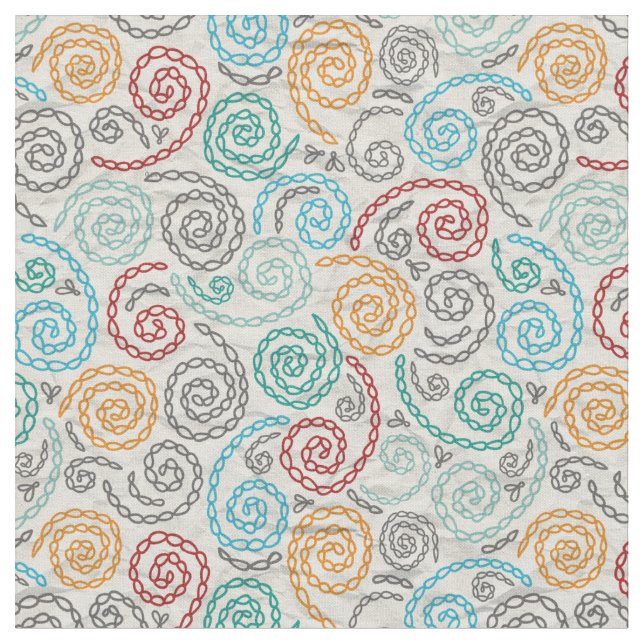 Embroidery fancy rumpled paper fabric (Close Up)