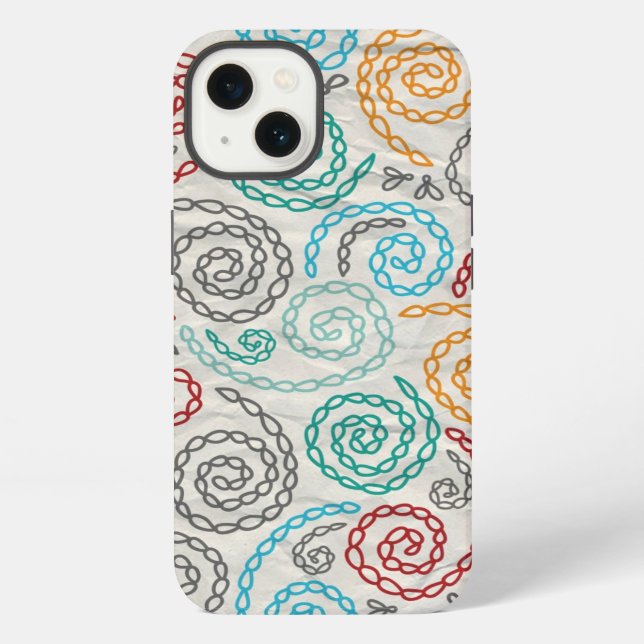 Embroidery fancy rumpled paper iPhone case (Back)
