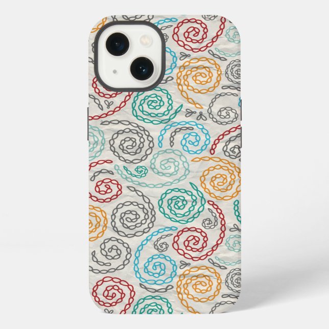 Embroidery fancy rumpled paper iPhone case (Back)