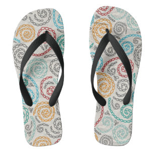 Embroidery fancy rumpled paper jandals