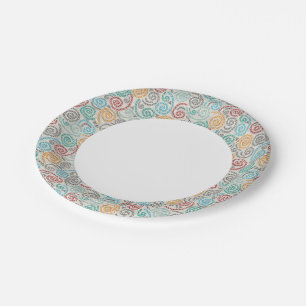 Embroidery fancy rumpled paper plate