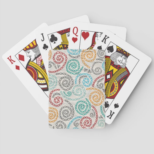 Embroidery fancy rumpled paper playing cards (Back)