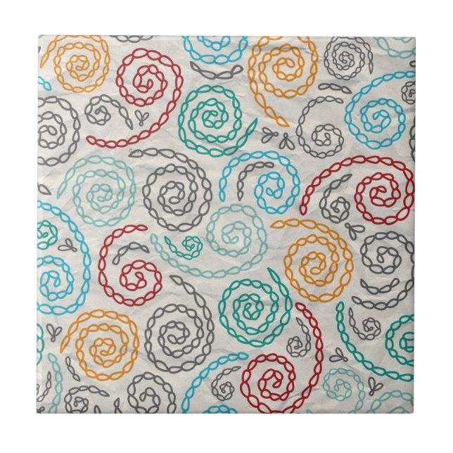 Embroidery fancy rumpled paper tile (Front)