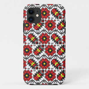 Embroidery Folklore Art cross-stitch floral flower Case-Mate iPhone Case
