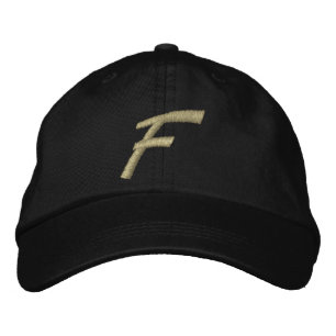 Embroidery Monogram Letter F Initial Embroidered Hat