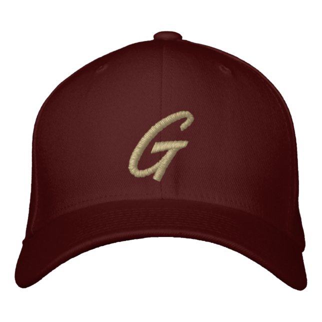 Embroidery Monogram Letter G Initial Embroidered Hat (Front)