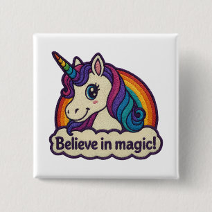 Embroidery Mythic Unicorn Magical Horned Animal 15 Cm Square Badge