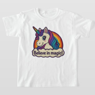 Embroidery Mythic Unicorn Magical Horned Animal  T-Shirt