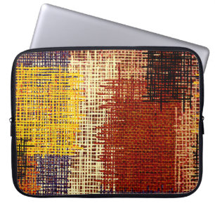 Embroidery ornament, coloured lines, bohemian styl laptop sleeve