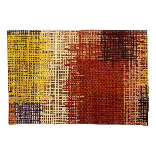 Embroidery ornament, coloured lines, bohemian styl pillowcase