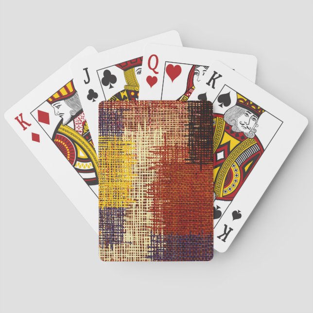 Embroidery ornament, coloured lines, bohemian styl playing cards (Back)