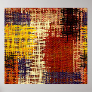 Embroidery ornament, coloured lines, bohemian styl poster