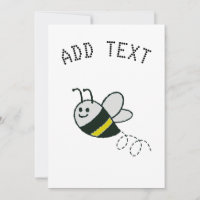 Embroidery Print Cute Bee Baby Shower