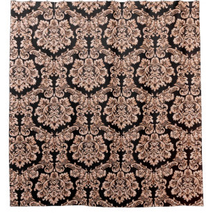 Embroidery red roses vintage seamless pattern. Bea Shower Curtain