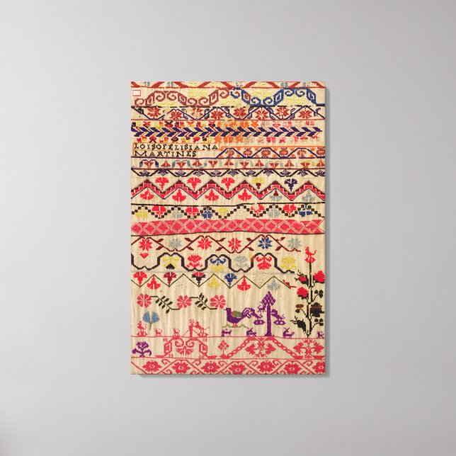 Embroidery sampler canvas print (Front)
