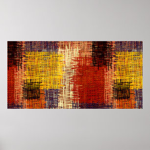 Embroidery - seamless ornament. Coloured lines on Poster