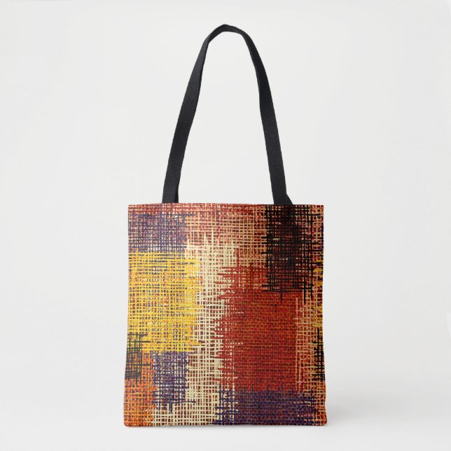 Embroidery - seamless ornament. Coloured lines on  Tote Bag (Front)