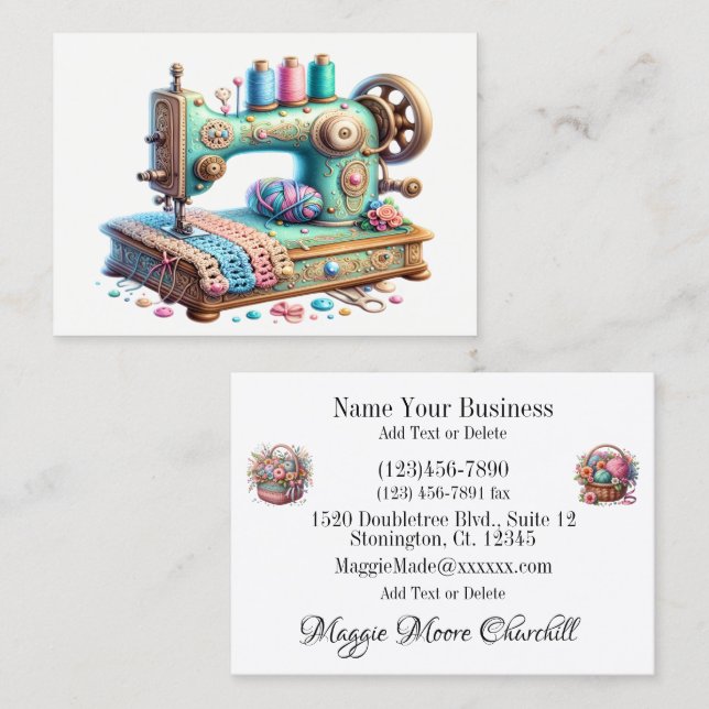 Embroidery / Sewing / Seamstress  Business Card (Front/Back)