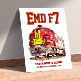 EMD F7 Santa Fe Warbonnet Diesel Locomotive. Photo Print