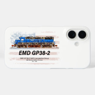 EMD GP38-2 Diesel Locomotive and American flag iPhone 16 Case