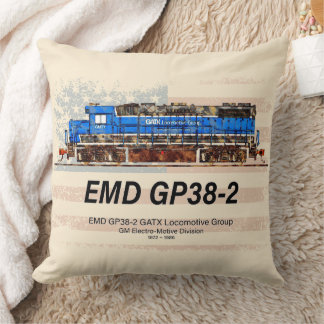 EMD GP38-2 Diesel Locomotive and American flag Cushion