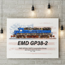 EMD GP38-2 Diesel Locomotive and American flag