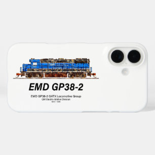EMD GP38-2 Diesel Locomotive GATX blue and white iPhone 16 Case