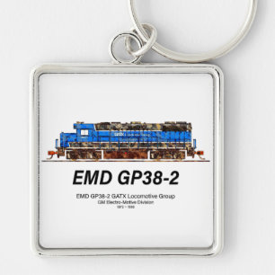 EMD GP38-2 Diesel Locomotive GATX blue and white Key Ring