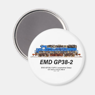 EMD GP38-2 Diesel Locomotive GATX blue and white Magnet