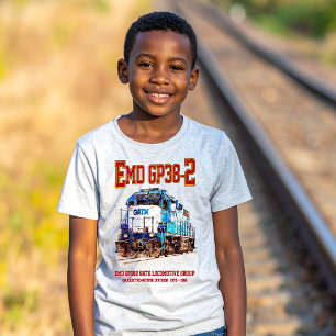 EMD GP38-2 Diesel Locomotive GATX blue and white T-Shirt