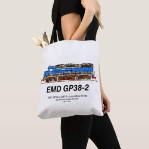EMD GP38-2 Diesel Locomotive GATX blue and white Tote Bag