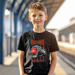 EMD GP60 Diesel Locomotive and American flag T-Shirt