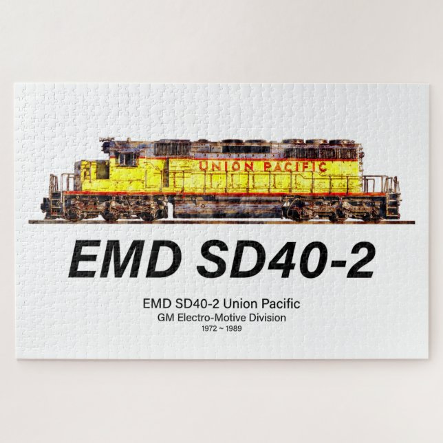 EMD SD40-2 Diesel Locomotive. Union Pacific Jigsaw Puzzle (Horizontal)