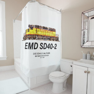 EMD SD40-2 Diesel Locomotive. Union Pacific Shower Curtain