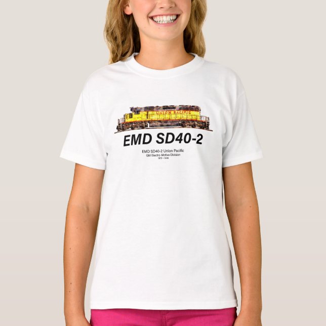 EMD SD40-2 Diesel Locomotive. Union Pacific T-Shirt (Front)