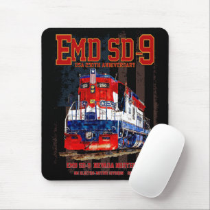 EMD SD-9 Locomotive USA 250th Anniversary Livery Mouse Pad
