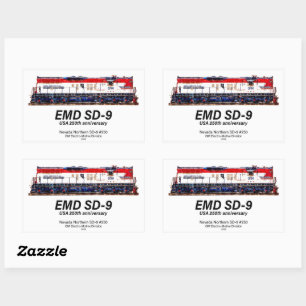 EMD SD-9 USA 250th Anniversary Heritage Locomotive Rectangular Sticker