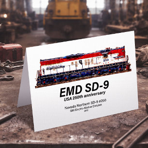EMD SD-9 USA 250th Anniversary Heritage Locomotive Thank You Card