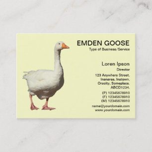 Emden Goose - Pale Yellow Business Card