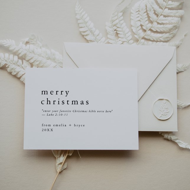 EMELIA Black Easy Bible Verse Religious Christmas Holiday Card (EMELIA Black Easy Bible Verse Religious Christmas Holiday Card)