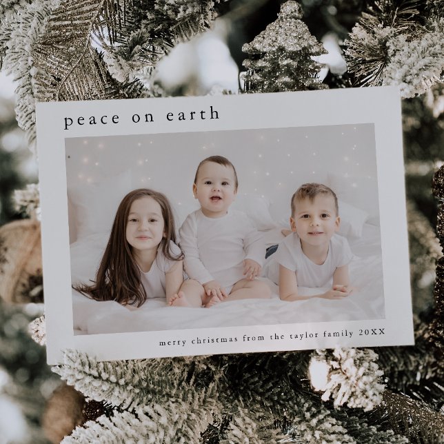 EMELIA Black Family Photo Peace On Earth Christmas Holiday Card (EMELIA Black Family Photo Peace On Earth Christmas Holiday Card)