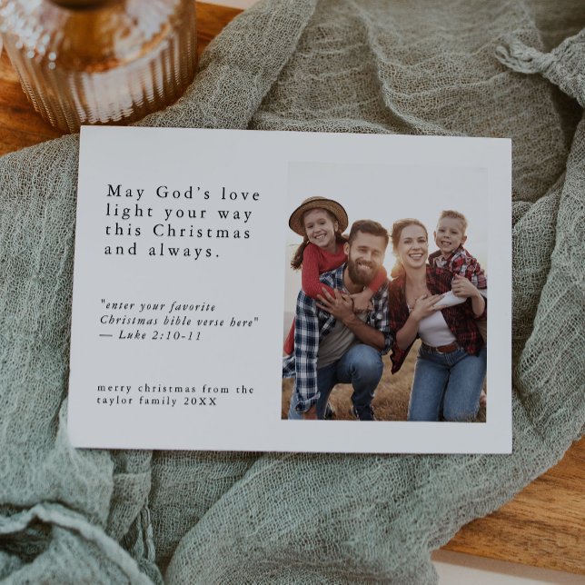 EMELIA Black Photo Easy Simple Religious Christmas Holiday Card (EMELIA Black Photo Easy Simple Religious Christmas Holiday Card)
