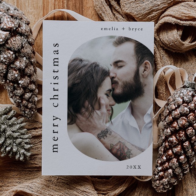 EMELIA Black Picture Family Photo Merry Christmas Holiday Card (EMELIA Black Picture Family Photo Merry Christmas Holiday Card)