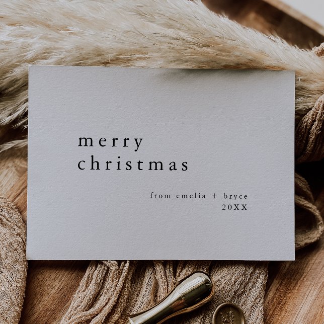 EMELIA Black Simple Modern Family Merry Christmas Holiday Card (EMELIA Black Simple Modern Family Merry Christmas Holiday Card)