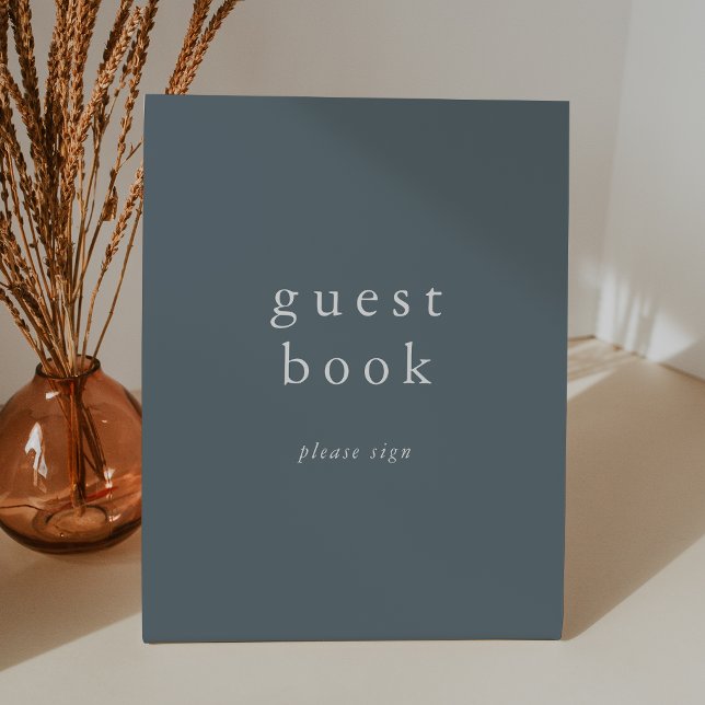 EMELIA Blue Minimalist Wedding Guest Book Sign (EMELIA Blue Minimalist Wedding Guest Book Sign)
