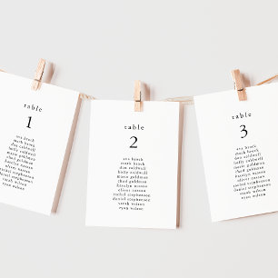 EMELIA Boho Minimalist Wedding Seating Chart Cards