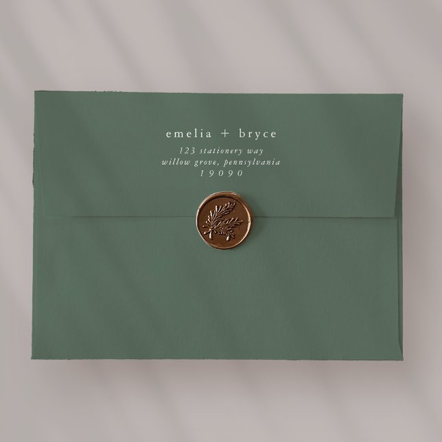 EMELIA Boho Sage Green Wedding Invitation Envelope (EMELIA Boho Sage Green Wedding Invitation Envelope)