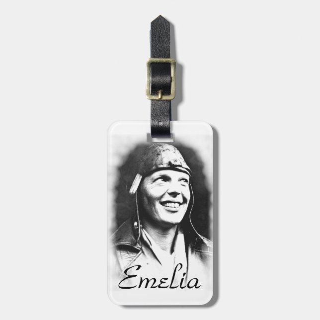 Emelia Earhart - Pilot Luggage Tag (Front Vertical)