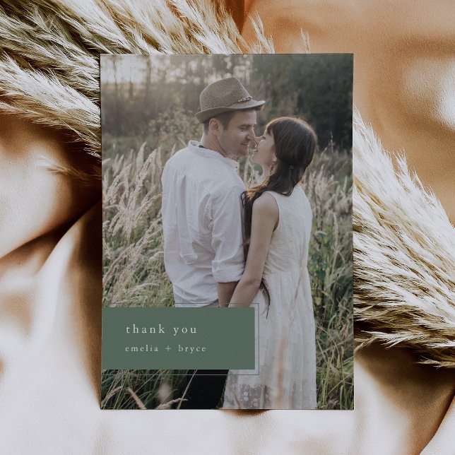 EMELIA Flat Modern Mountain Simple Photo Wedding Thank You Card (EMELIA Flat Modern Mountain Simple Photo Wedding Thank You Card)